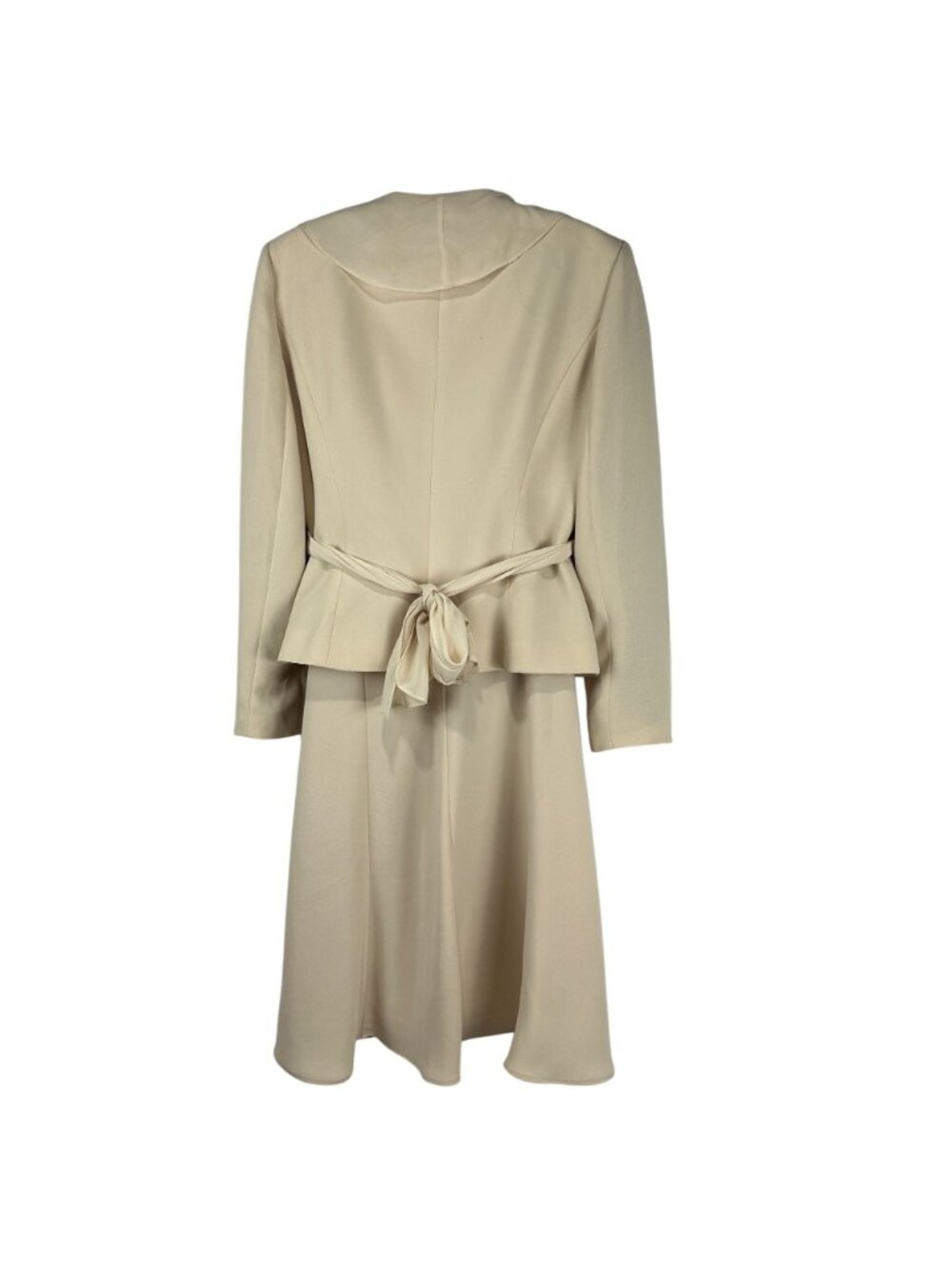Evan-Picone Womens Two-Piece Beige Dress & Jacket Set Size 6 Elegant Ruffled Col - Picture 6 of 16